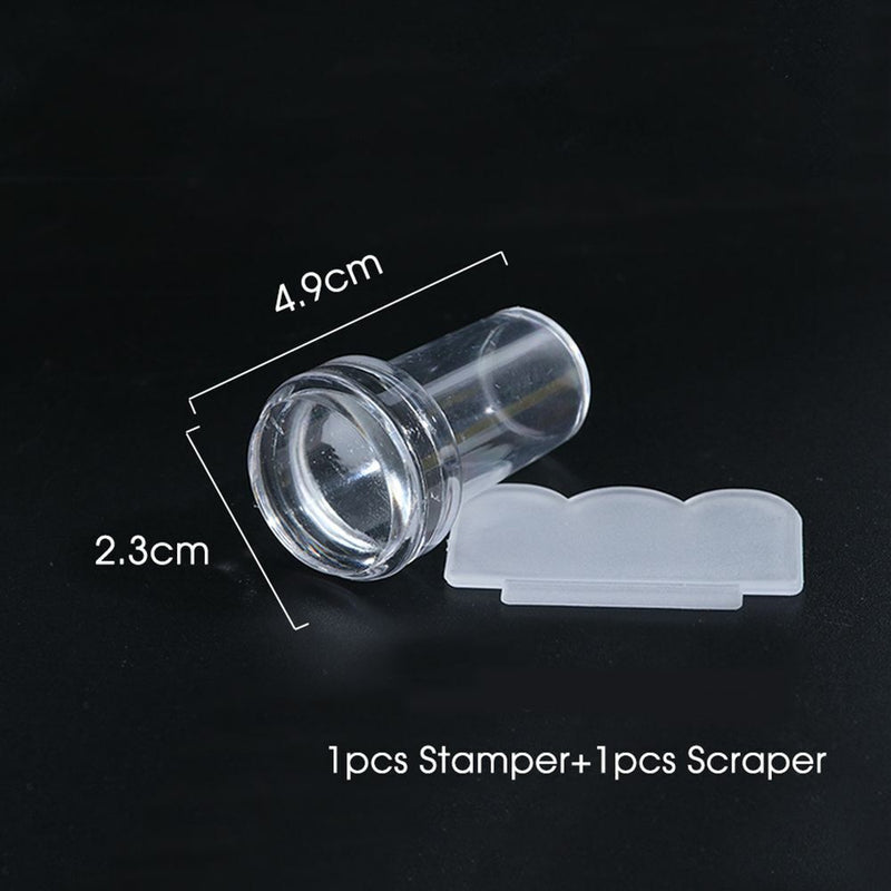 Design DIY for French Tips Transparent Jelly Nail Stamper Scraper Set Silicone
