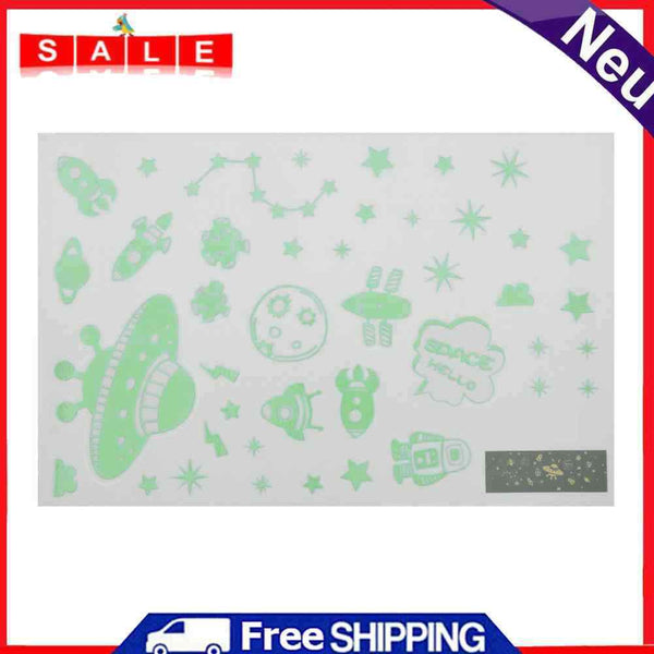 Creative Spaceship Glowing Wall Stickers DIY Kid Bedroom Fluorescent