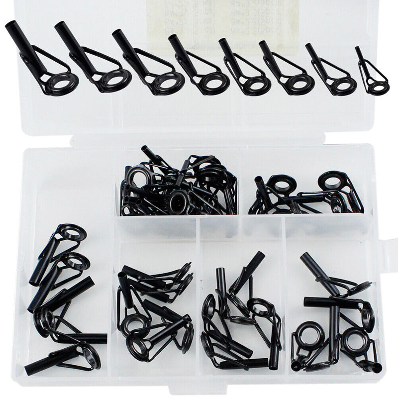 40pcs Fishing Rod Line Guides Eyes Tip Top Ring Circle Kit Fishing Tackle