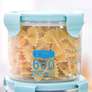 Plastic Food Buckled Jar Kitchen Clear Sealed Storage Box with Lid (600ml) Newly