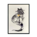 Ink Cat Building DIY Cotton Thread Partial Cross Stitch DIY Handmade Needlework