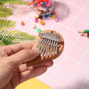 Portable Mini Heart-Shape 8-Key Sapele Plate Kalimba Finger Practice Mbira Sanza