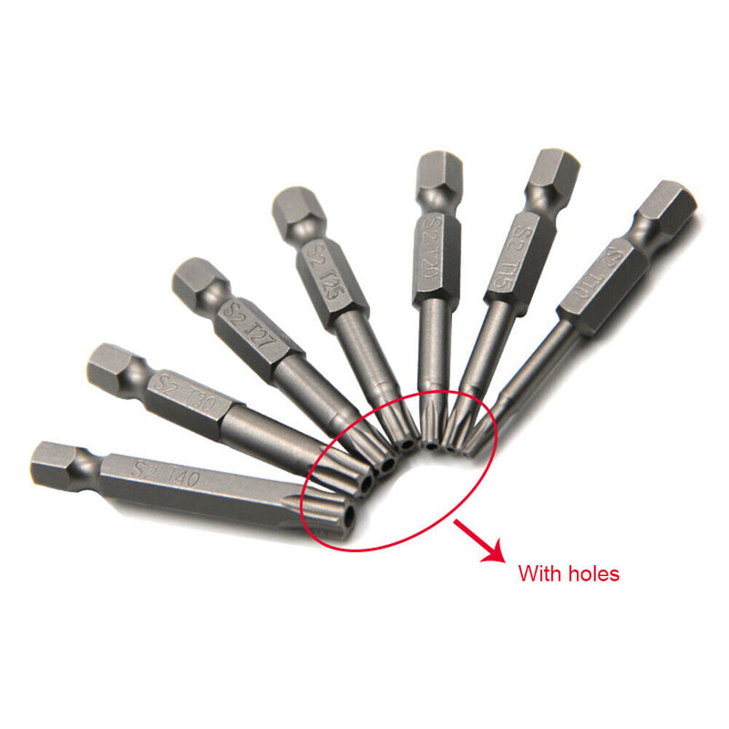 7pcs Woodworking Hex Driver Screwdriver Bit Set Electric Drill Flat Heads