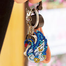 4pcs DIY Full Drill Special Shaped Diamond Painting Swan Shape Women Key Rings