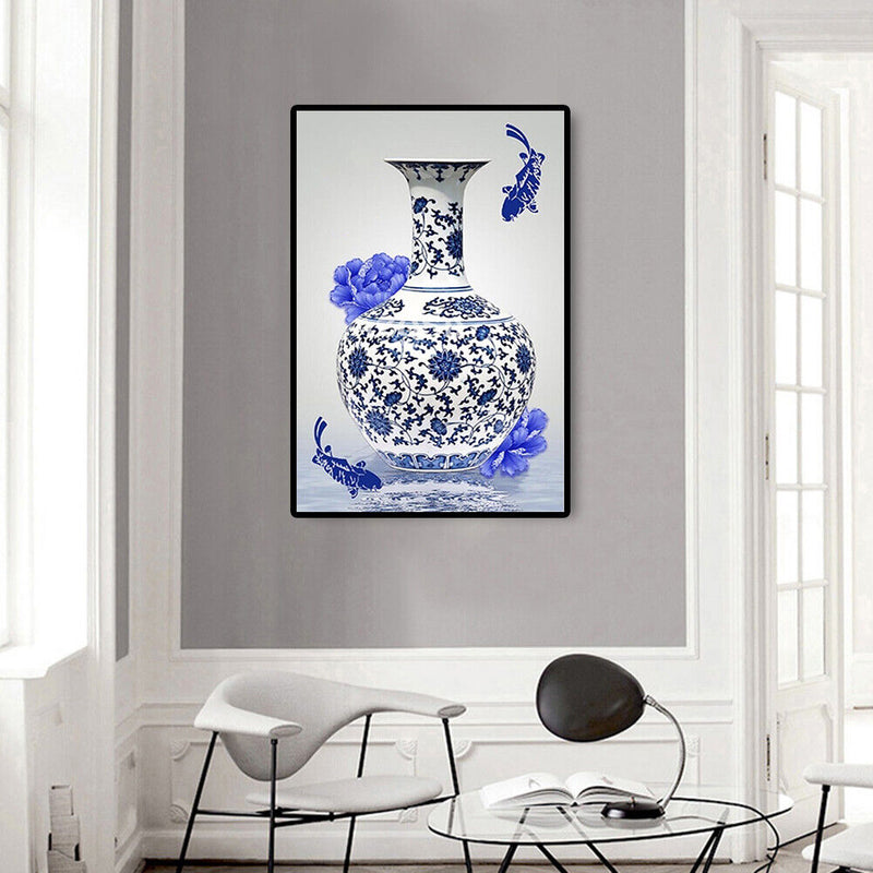 Porcelain Vase Oil Paint By Numbers Kits DIY Canvas Wall Art Picture Home Craft