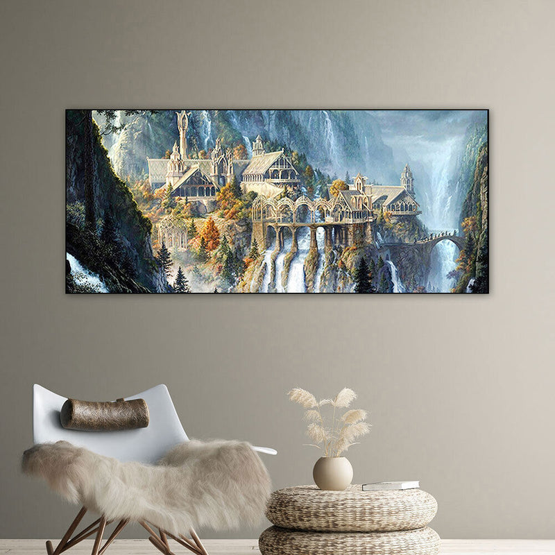 Castle Mountain Oil Paint By Numbers Kits DIY Handpainted on Canvas Wall Cr