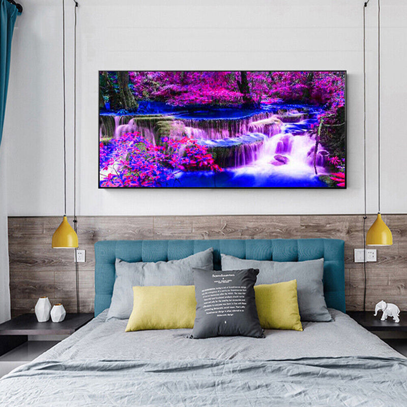 5D DIY Full Round Drill Diamond Painting Kit Waterfall Scenery Drawing Orname
