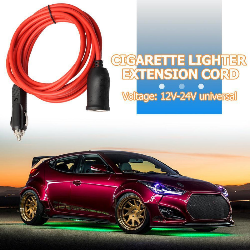 12V 24V 10A Car Accessory Cigarette Lighter Socket Extension Cord Cable 12ft Red