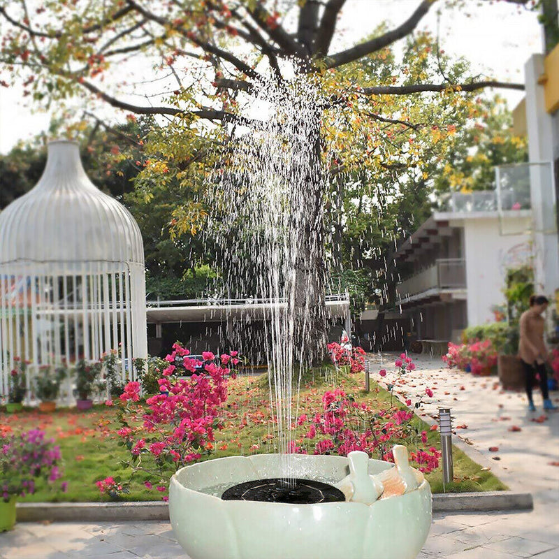 Solar Rotating Petal Fountain Pool Adjustable 3 Gear Floating Water Nozzle