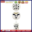 Wooden Farmhouse Cow Letter Sculptures Round Plate Crafts Home Table Decora