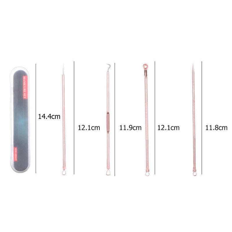 4pcs/set Stainless Steel Blackhead Remover Pimple Blemish Extractor Acne Needles