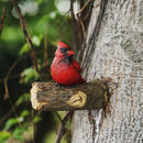 Ornament Yard Decoration Simulation Red Bird Courtyard Decor Tree Stump Bird