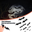 12 Halloween Bat Black Vinyl Stickers Window Decorations Spooky Party Kids/