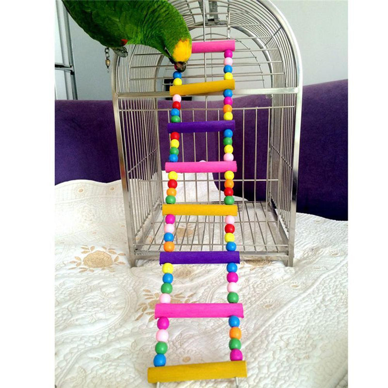 Pet Bird Wood Ladder Climb Parrot Macaw Cage Swing Shelf (52cm)