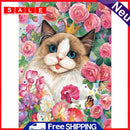 40x56cm Cross Stitch Full Embroidery Kit Cat Animal Stamped Home Art Decoration