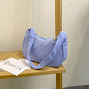 Fashion Women Corduroy Solid Color Underarm Bag Casual Small Purse Shoulder Bags