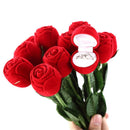 10pcs Rose Flower Flocking Ring Box Holder Wedding Valentine Packing Case
