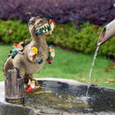 Dinosaur Eating Gnomes Garden Statue Outdoor Art Sculpture for Patio (S) Newly