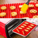 Silicone Mat Barbecue Grill Pad Bread Pizza Baking Tray Kitchen Tools (Red)