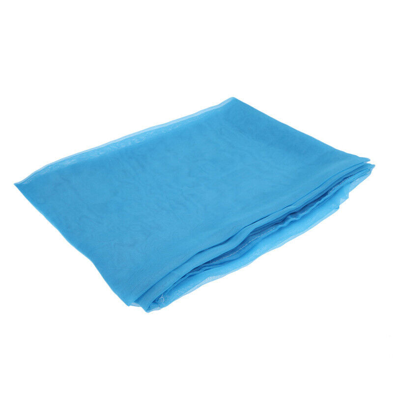 Solid Color Window Curtain Flower Pattern Sheer Voile Tulle Valance Blue