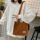 Retro Corduroy Messenger Handbag Female Portable Casual Shoulder Top-handle Bag