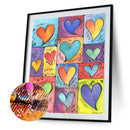 5D Kit Rhinestone Picture DIY Color Love Heart Full Round Drill Diamond Paint