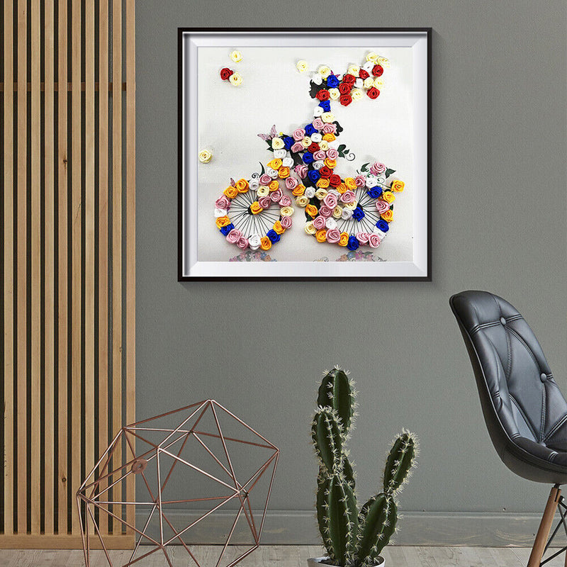 Cycling Flower Girl Partial Special Shape Crystall Drill Diamond Painting