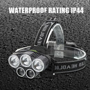 2x XPE+3x T6 LED Head Lamp 1500LM Waterproof Headlight Glare Torch Flashlight