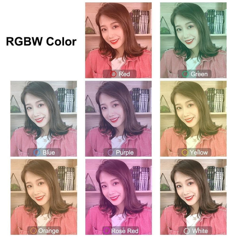 with Tripod LED Ring Light Selfie Video Light 8 Colors RGBW USB 10 Modes