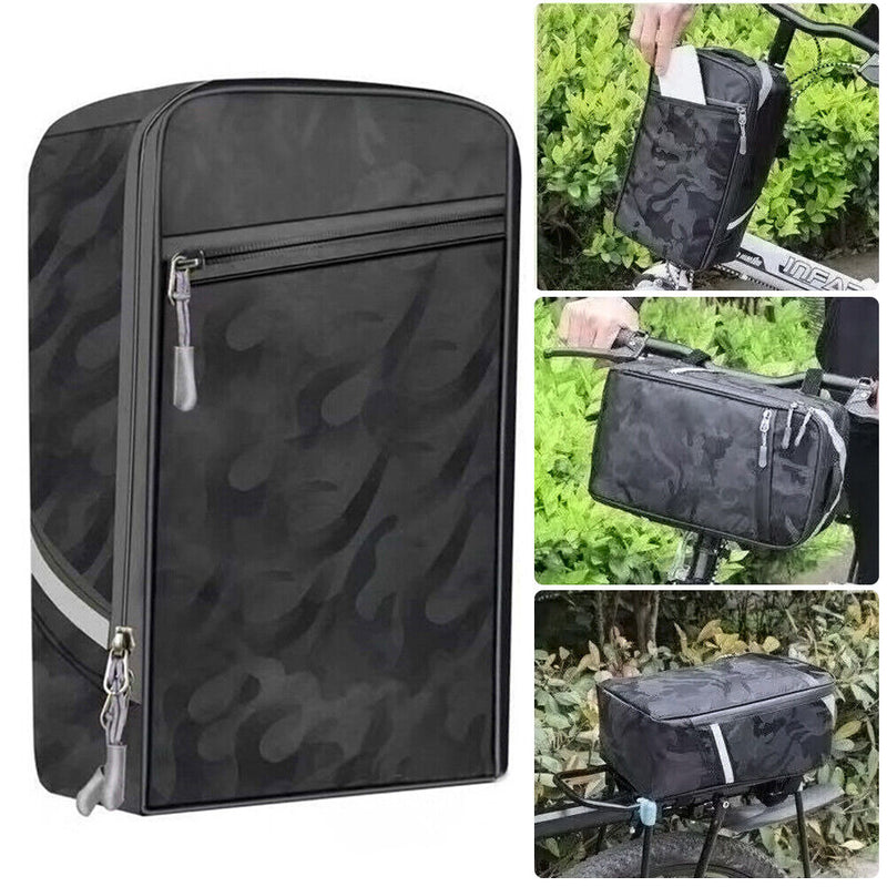 Reflective MTB Bike Pannier Bag Cycling Bicycle Rear Rack Front Carrier