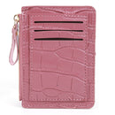 Fashion Women Simple Wallet PU Leather Multi-Slot Zipper Keychain Small Card