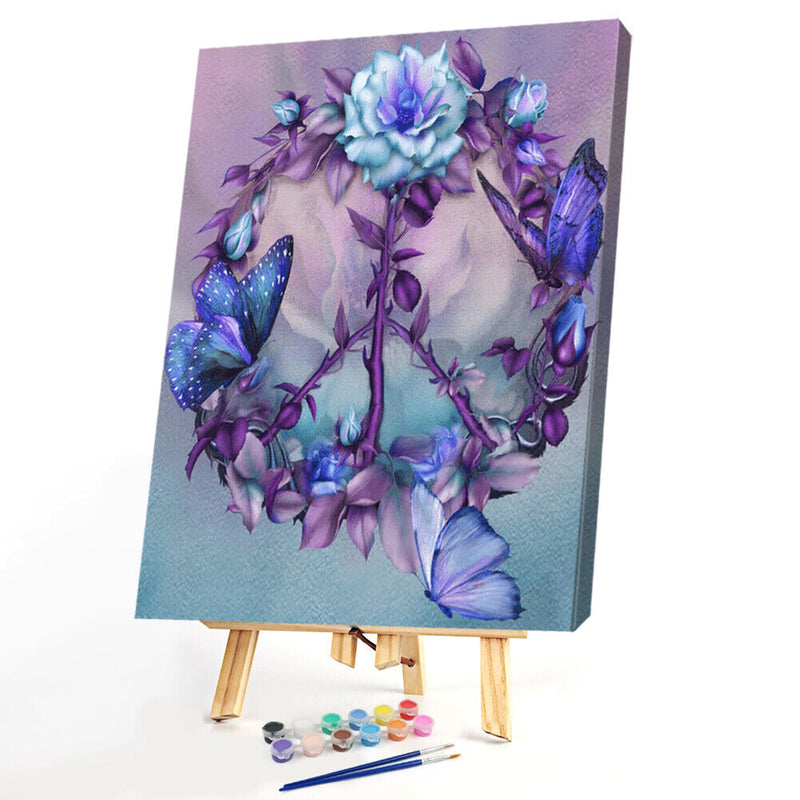 Digital Oil Painting By Numbers Kits Flower DIY Hanger Decor Room Wall Canvas