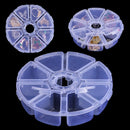 Round Jewelry Container 8 Grids Empty Storage Box Nail Art Rhinestones Case
