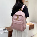 Preppy Style Women Pure Color Knapsack School Travel Large Backpack (Pink)