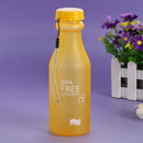 Candy Colors Unbreakable Frosted Plastic Kettle 550mL Water Bottle (Yellow)