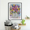 Colorful Flowers Canvas Paint By Numbers Oil Hand Painted Drawing Kit Home Decor
