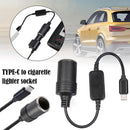 USB C Type C to 12V Car Cigarette Lighter Socket Female Converter Adapter_