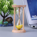 Wooden Sand Clock 3 Minutes Hourglass Sandglass Toothbrush Timer(Yellow)