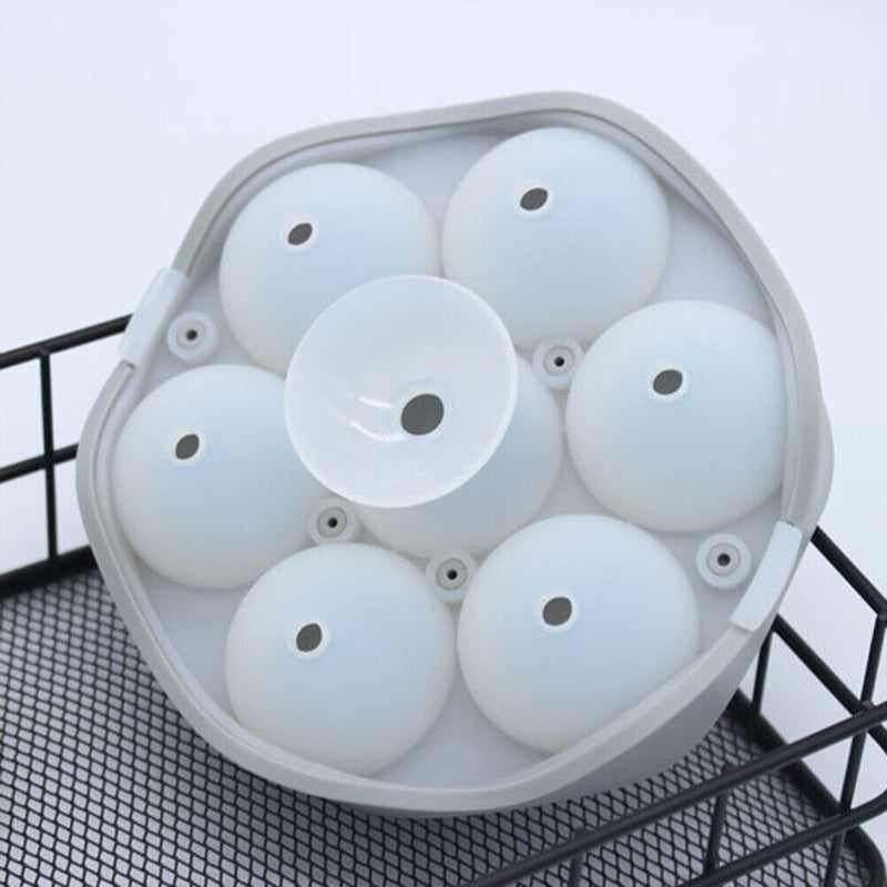 #A 7 Cavity Ice Molds Silicone Cocktail Whiskey Ice Cube Ball Maker Tray with Li