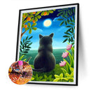 5D Diamond Painting Back Cat Full Round Drill Rhinestone DIY Home Decorations