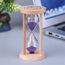 Wooden Sand Clock 3 Minutes Hourglass Sandglass Toothbrush Timer(Purple)