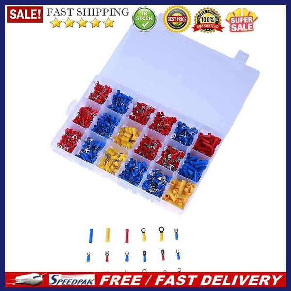 1200pcs Assorted Electrical Wiring Connectors Crimp Terminal Set Kits