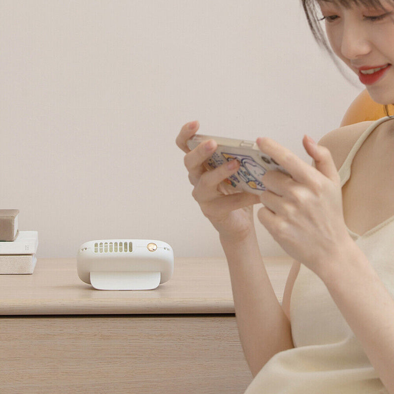 #A Portable Camera Fan with Flashlight Creative Hanging Neck Fan for Women Child