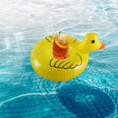 Inflatable Cup Holder Cute Yellow Duck Drink Stand Swimming Pool Float Coas