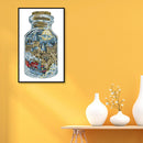 DIY Cotton Thread Castle in Bottle Printed Partial Cross Stitch Needlework Carft