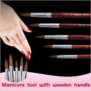 Handle Acrylic Nail Art Brush Sable Hair Nail Painting Brush Flower Drawing Pen