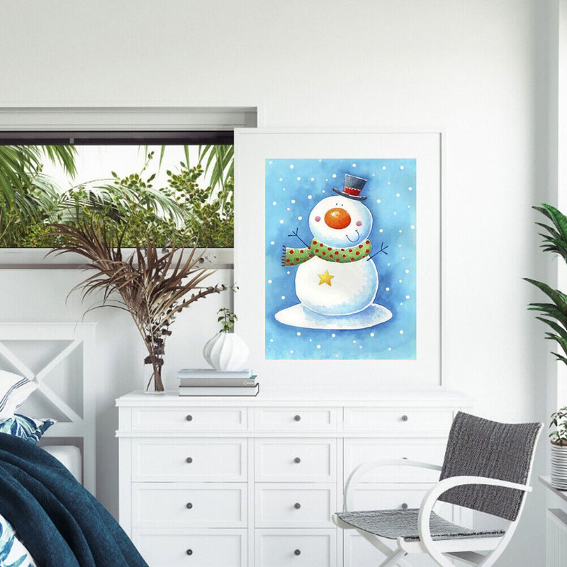 5D DIY Full Round Drill Diamond Paint Snowman Mosaic Rhinestone Drawing Picture