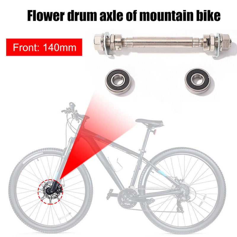 Bicycle Wheel Hub w/ 2 Bearings MTB Spindle Shift Shaft Lever (Front 140mm)