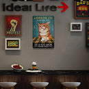 Coffee Cat Retro Metal Plate Tin Sign Poster Plate Wall Art for Bar Club Cafe
