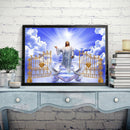5D DIY Diamond Painting Full Round Drill Open Door Jesus Wall Decor Rhinestone